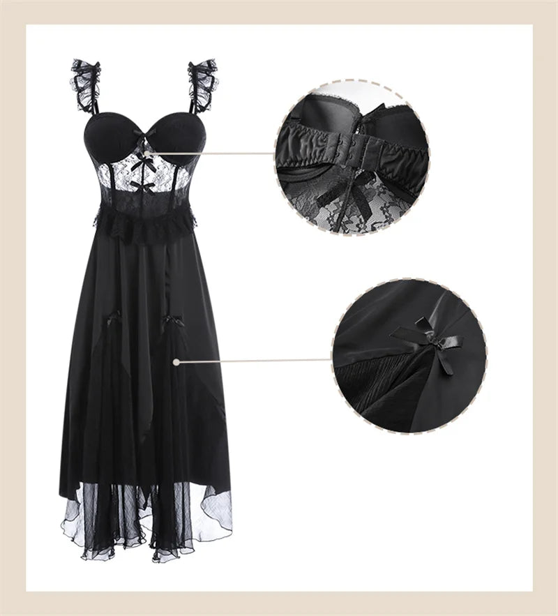 REBEYULIN Brand Sexy Sleepwear Women Dress Solid Casual Suspenders with Pad Pajama Comfortable Breathable Night Women Sleepwear