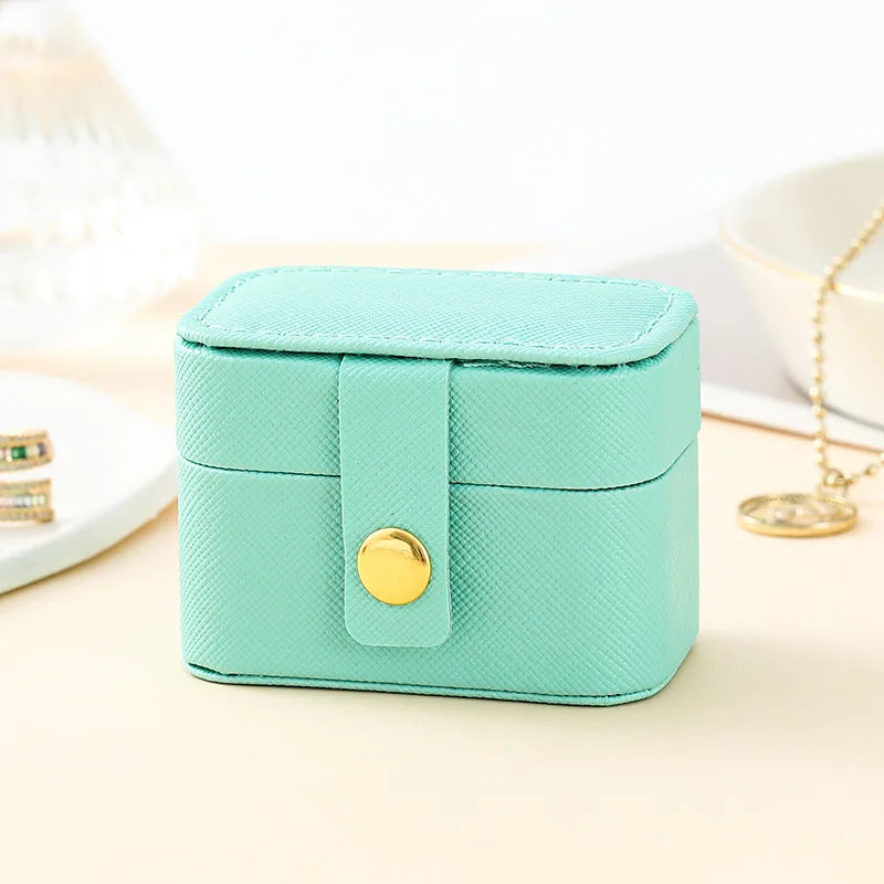 Leather Mini Jewelry Box, Portable Travel Earring Storage Rack, Ring Display Storage Box Jewelry Display Stand Jewelry Organizer