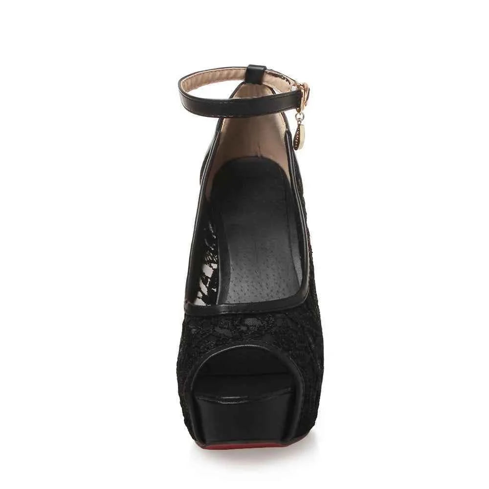Lace Wedding Shoes Woman Peep Toe High Heels Women Shoes Platform Heels Summer Pumps Women Shoes High Heel Sandals tacones mujer