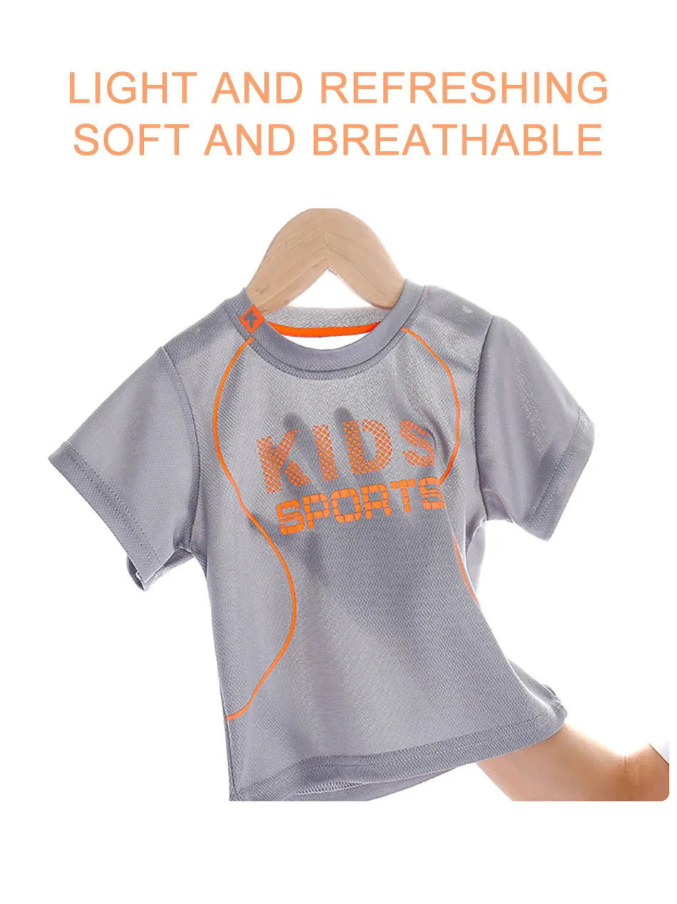 Baby T Shirt Shorts Boy Girl Summer Quick Drying Tops Bottoms Kids 2 Pcs Clothing Set Children Sleepwear Football Sport Clothes