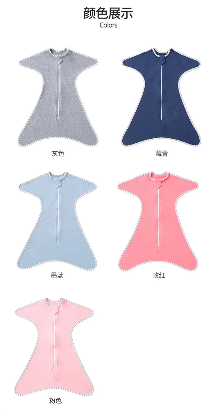 Insular Newborn Baby Girl Boy Anti-Startle Sleeping Bag Cotton Baby Wrap Receiving Swaddling Blanket Infant Sleepsacks