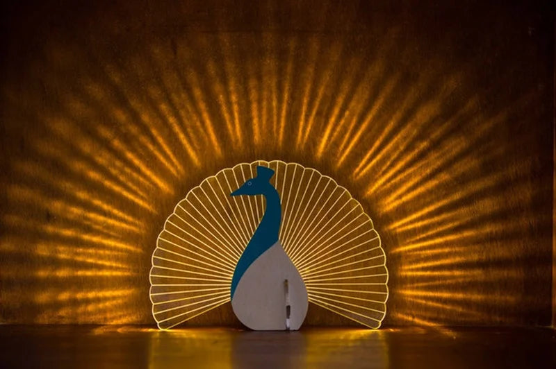 Creative Home Decorate Animal Luminous Ornaments Wood Acrylic Art Table Ornaments Pelican Sirius Whale Toucan Room Decor