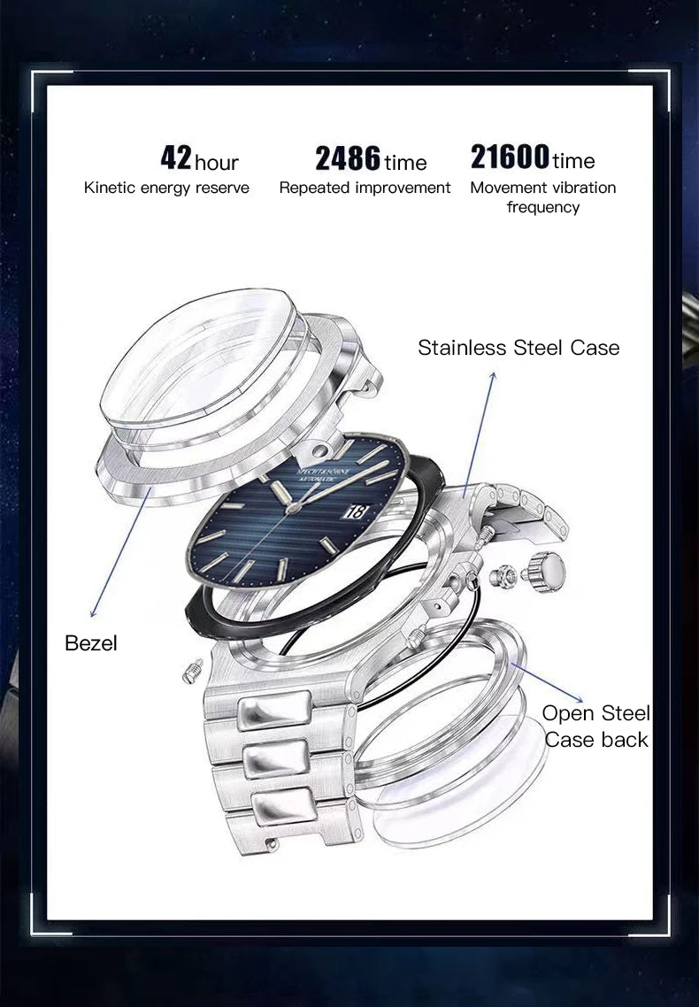 2025 New Specht Sohne Men's Automatic Mechanical Watches  Sapphire Crystal Stainless Steel 50m Waterproof 5711 Watch For Men