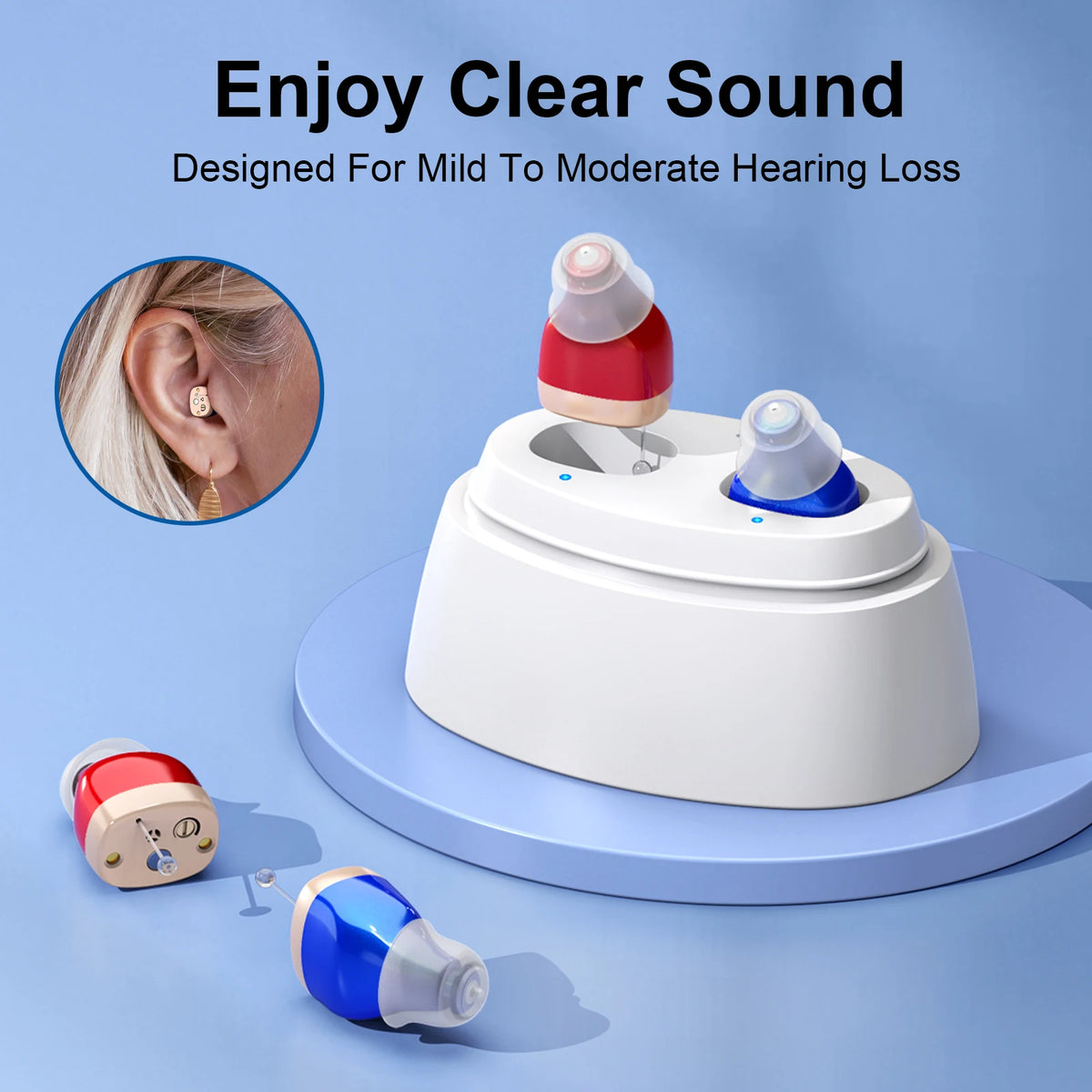 Rechargeable In-Ear Hearing Aids – Noise Reduction Sound