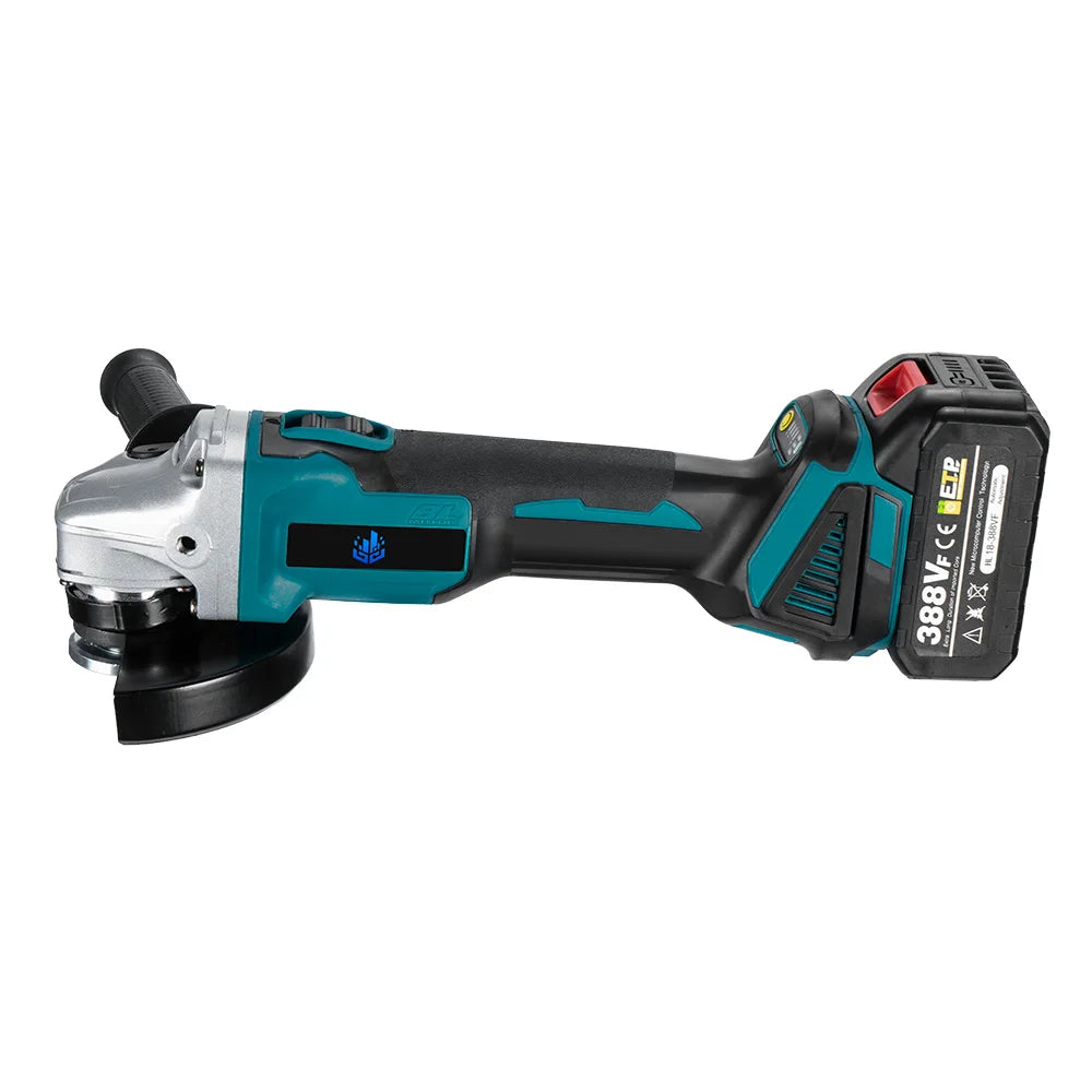 YOFIDRA 4 Gears Brushless Angle Grinder 125mm Cordless Cutting Polishing Cutting Machine Power Tool For Makita Battery Pin