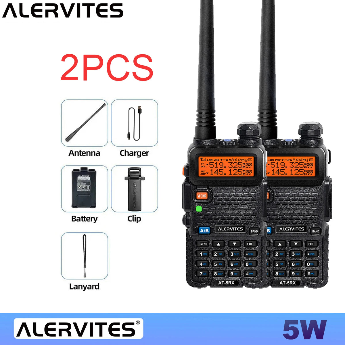 Dual-Band Portable Two-Way Radios – Long-Range 5W Set