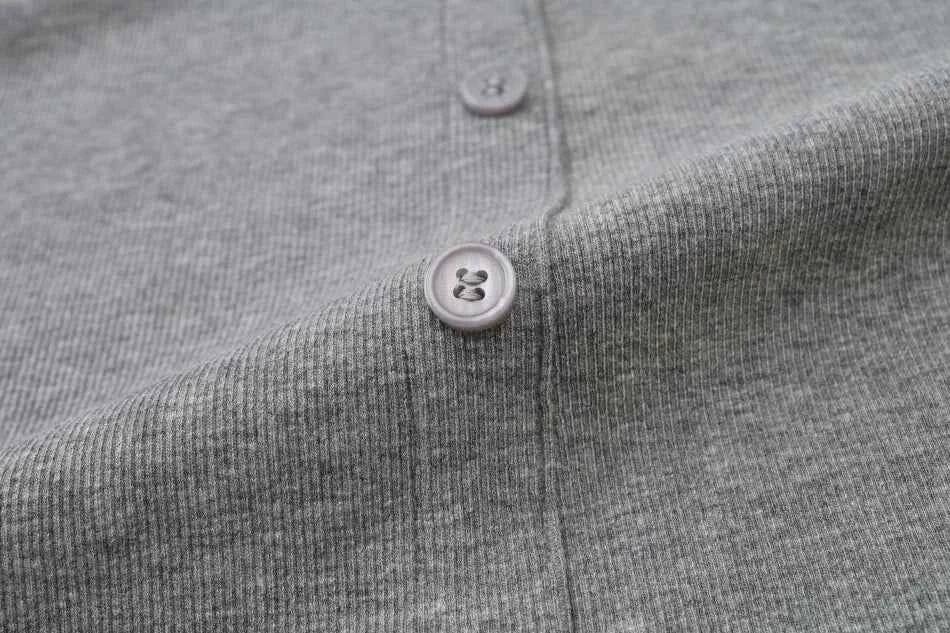 AS SS26 summer loose style button dress comfortable ribbing fabric dress o-neck lady clothes