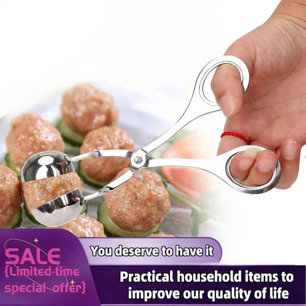 1Pcs DIY Kitchen Helper Stainless Steel Rice Meat Dumplings Ware Fish Ball Shrimp Ball Rice And Vegetable Roll Kitchen Gadget