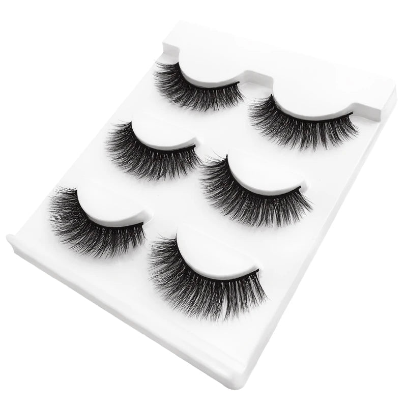 SHIDISHANGPIN 3 pairs 27 styles 3D Faux Mink Hair Soft False Eyelashes Fluffy Wispy Thick Fake Lash Handmade Eyelash Eye Makeup