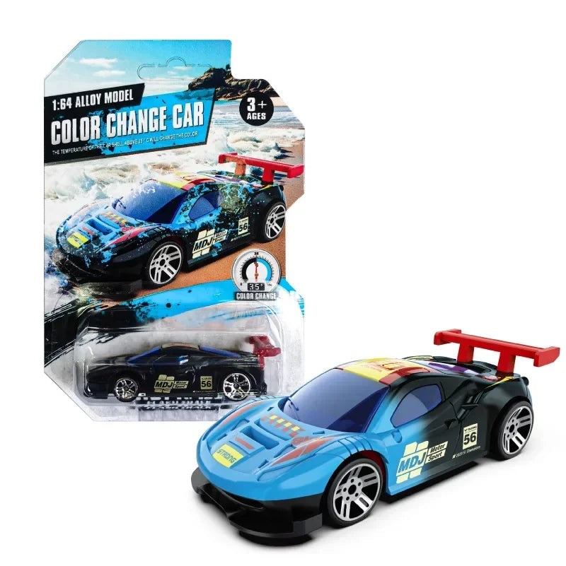 1:64 Temperature Sensitive Color Changing Magic Car Inertia Pull Back Alloy Racing Cars Crash-Resistant Toys Boy Birthday Gift