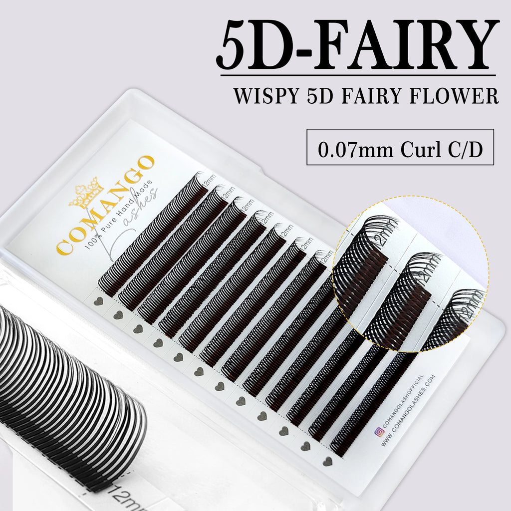 12Rows 5D Flora Fairy Eyelashes Extension Brown Black Premade Spikes Volume Fans Fairy Flora Mink False Lash DIY Makeup