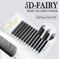 Extensions de cils 12 rangées 5D Flora Fairy marron noir, bouquets préfabriqués à pointes, éventails de volume Fairy Flora en vison, faux cils, maquillage DIY