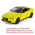 1:32 M4 M8 Miniature Car Alloy Diecast Model Toys 4 Doors Opened Rubber Tires Sound Light Pull Back Vehices Home Decor Ornaments