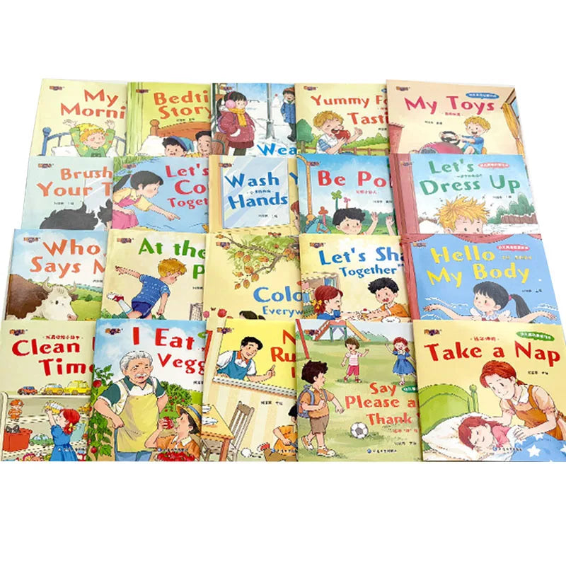 20 Books Kids English Picture Books, Audio Reading Early Education Picture Book, Zero Basis English Learning Books for Toddlers