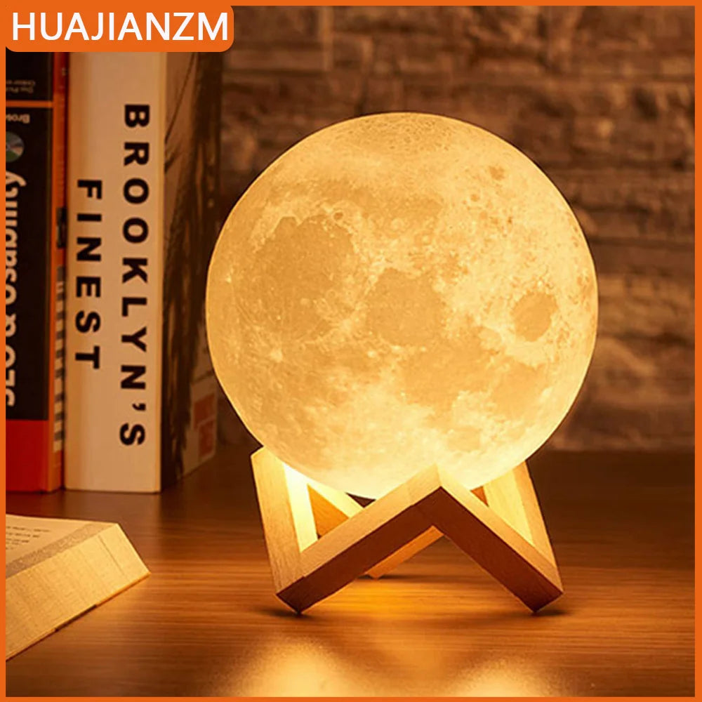 Moon Lamp LED Night Light With Stand For Kids Rooms