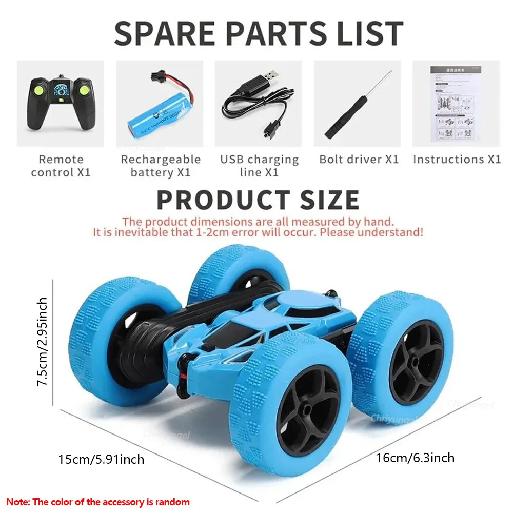 Rc Stunt Car Kids Double Sided Flip Remote Control Cars 2.4G High Speed 360° Rotation Drift Auto Toys Gifts for Boy Girl