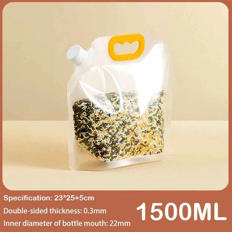 Grain Storage Bag Portable Insect Proof Moisture Proof Fresh Keeping Bag Recyclable Portable Transparent Grain Storage Bags