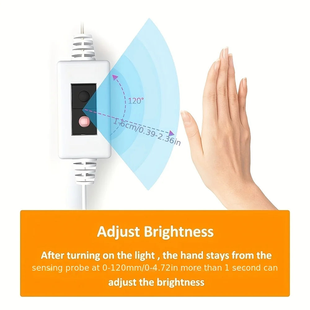 1M LED Night Lamp USB Motion Sensor Dimming LED Strip Lights Nightlights TV Backlight Kitchen Hand Sweep Waving Tape Diode