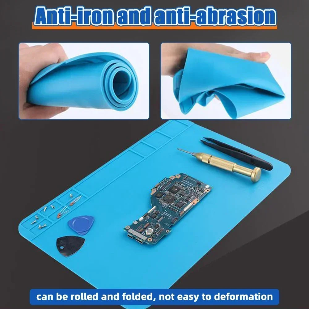 ESD Heat Insulation Soldering Mat Computer Phone Repair Tool Kit Working Silicone Repair Pad Heatresistant Maintenance Tool Kit