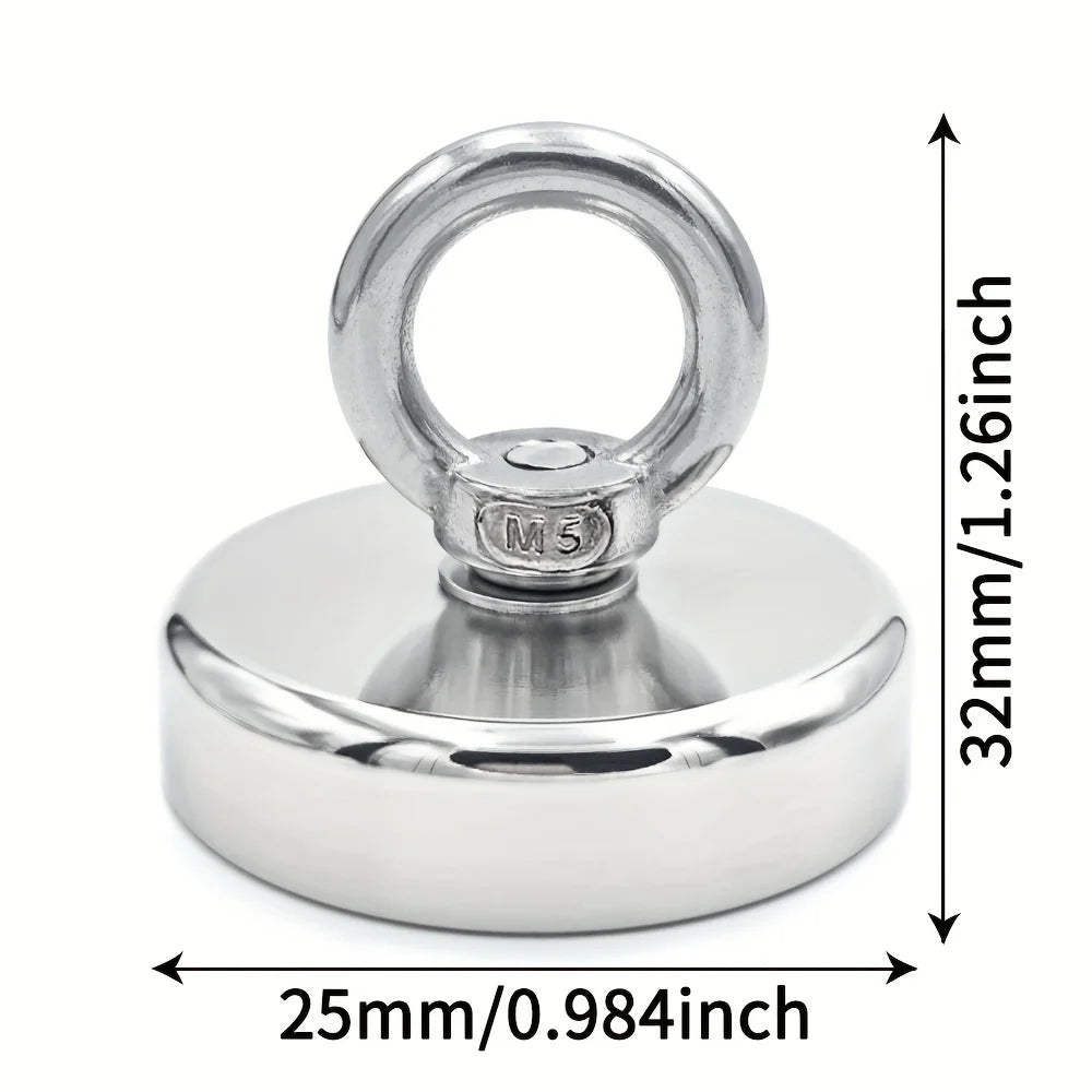 D16~D42mm Super Strong Neodymium Fishing Hook N52 Heavy Duty Rare Earth Neodymium with Countersunk Hole Eyebolt Salvage Magnetic