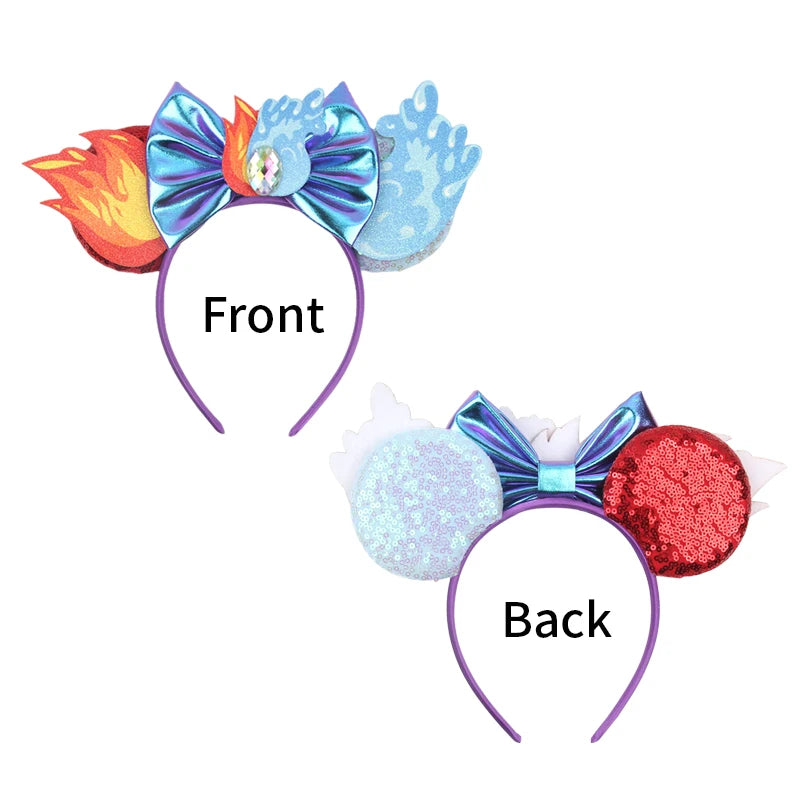 2025 New Style Mickey Minnie Ear Headband Sequin Bows Girl Adult Kids Halloween Party Cosplay Hair Accessories Princess Hairband