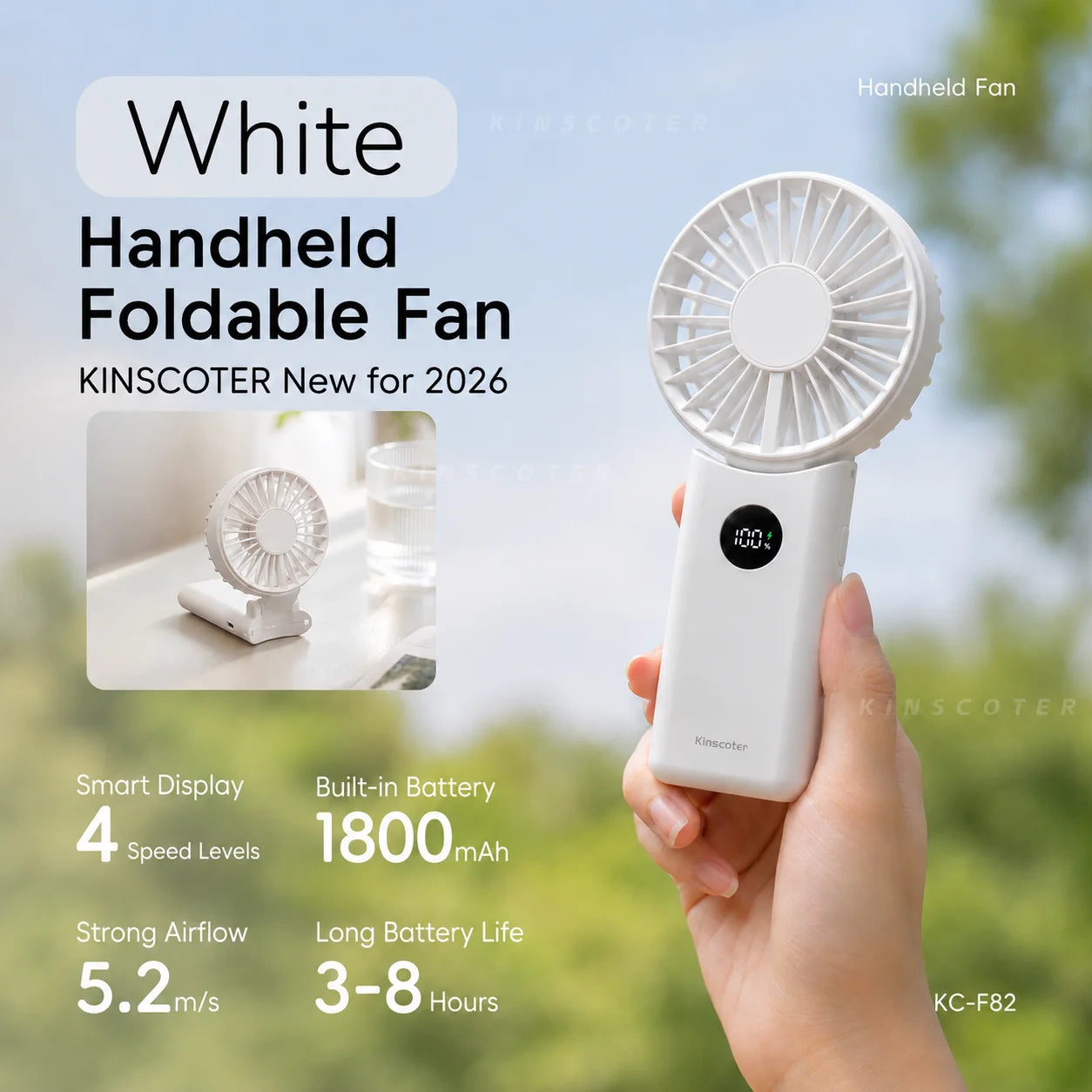 New Handheld Personal Fan Portable Mini USB Hand Fan 3600mAh Rechargeable Mini Fan with Stepless Speed Control Display Nightligh