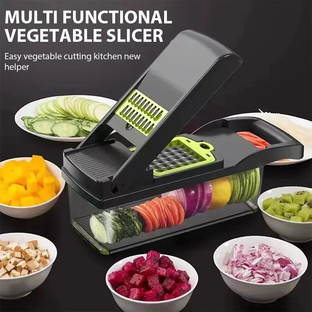 2026 Best-seller 16 IN 1 Multifunctional Vegetable Chopper Handle Food Grater Egg Liquid Separator Peeler Vegetable Slicer Dicer
