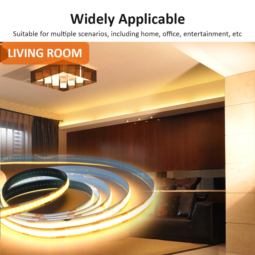 FOB COB LED Strip Lights 12V 2M 3M 5M High Density Flexible Diode Tape Light 3000K 6000K Linear Dimmable 12 Volt Home Decoration