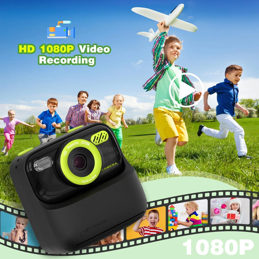 Kids Instant Print Camera, Birthday Gifts for Boys and Girls, Kids Digital Camera Toys, 1080P HD Video, Boy Gifts/Girl Gifts