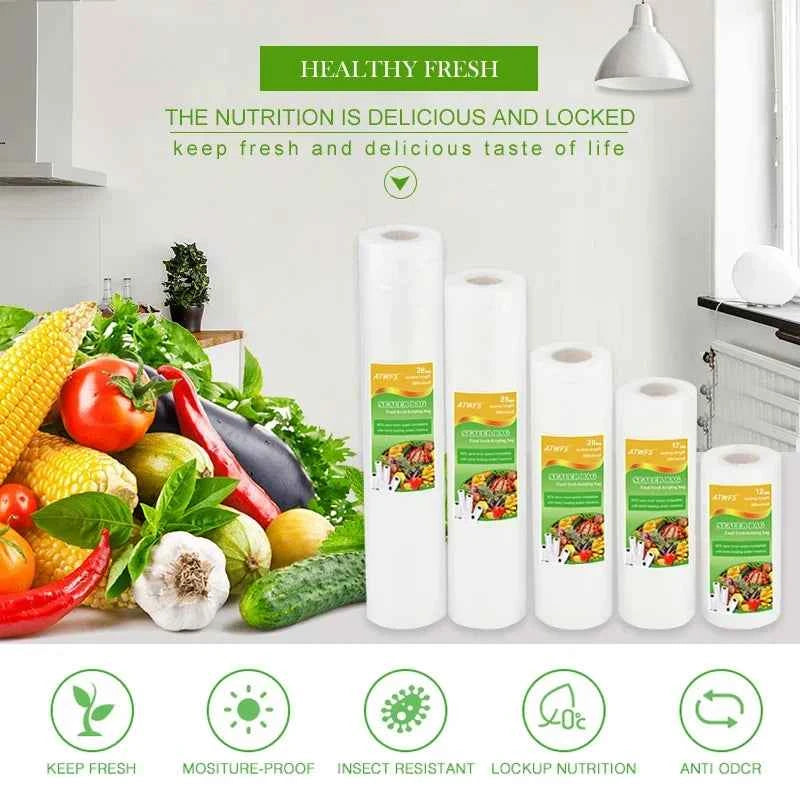 Vacuum Bag Packaging Food Vacuum Sealer Bags for Food Storage Keep Products Fresh Bag 12/17/20/25/28cm*500cm 1 Roll