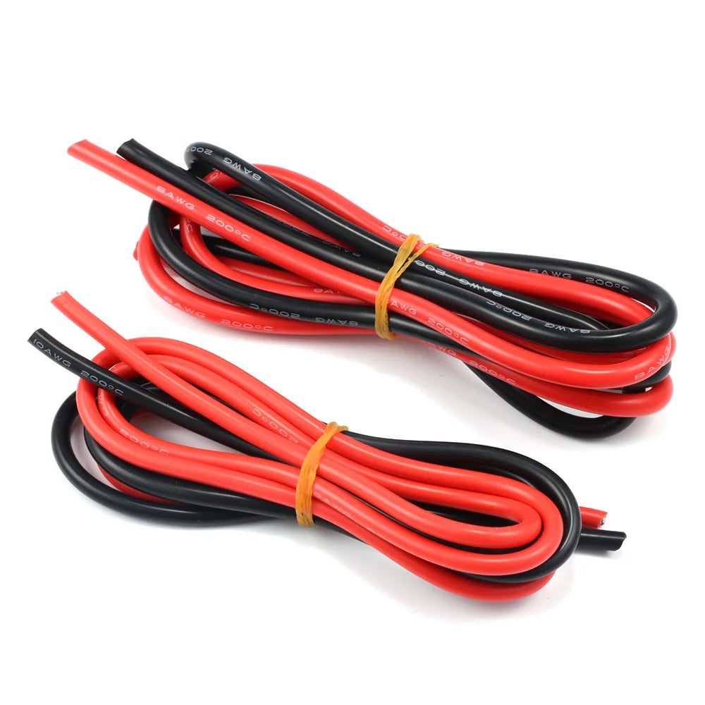 10m/lot Silicon Wire 8 10 12 14 16 18 20 22AWG Heatproof Soft Silicone Silica Gel Wire Cable (5m Red+5m Black) DIY Part