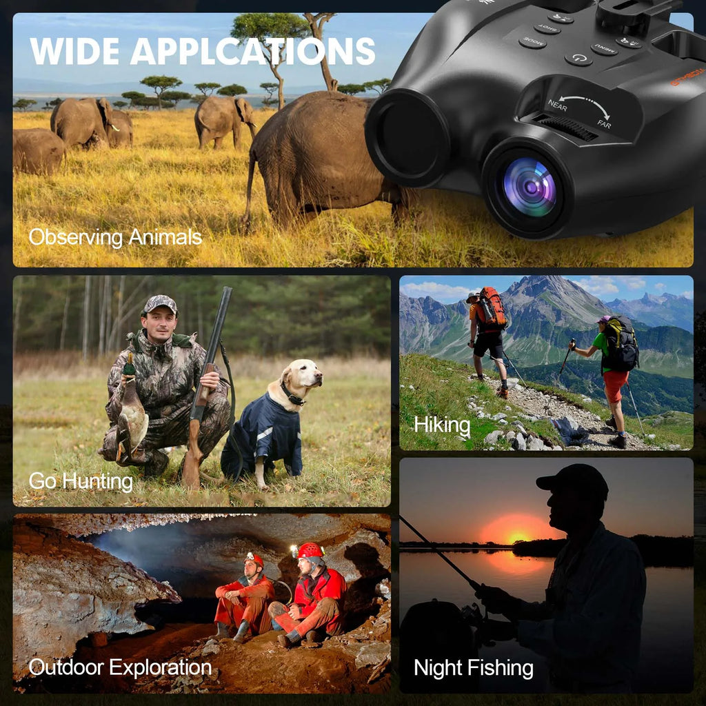 Night Vision Binoculars with Head Mount Goggles Telescope Infrared 300 Meters Darkness Goggles for Hunting Hunting Surveillance