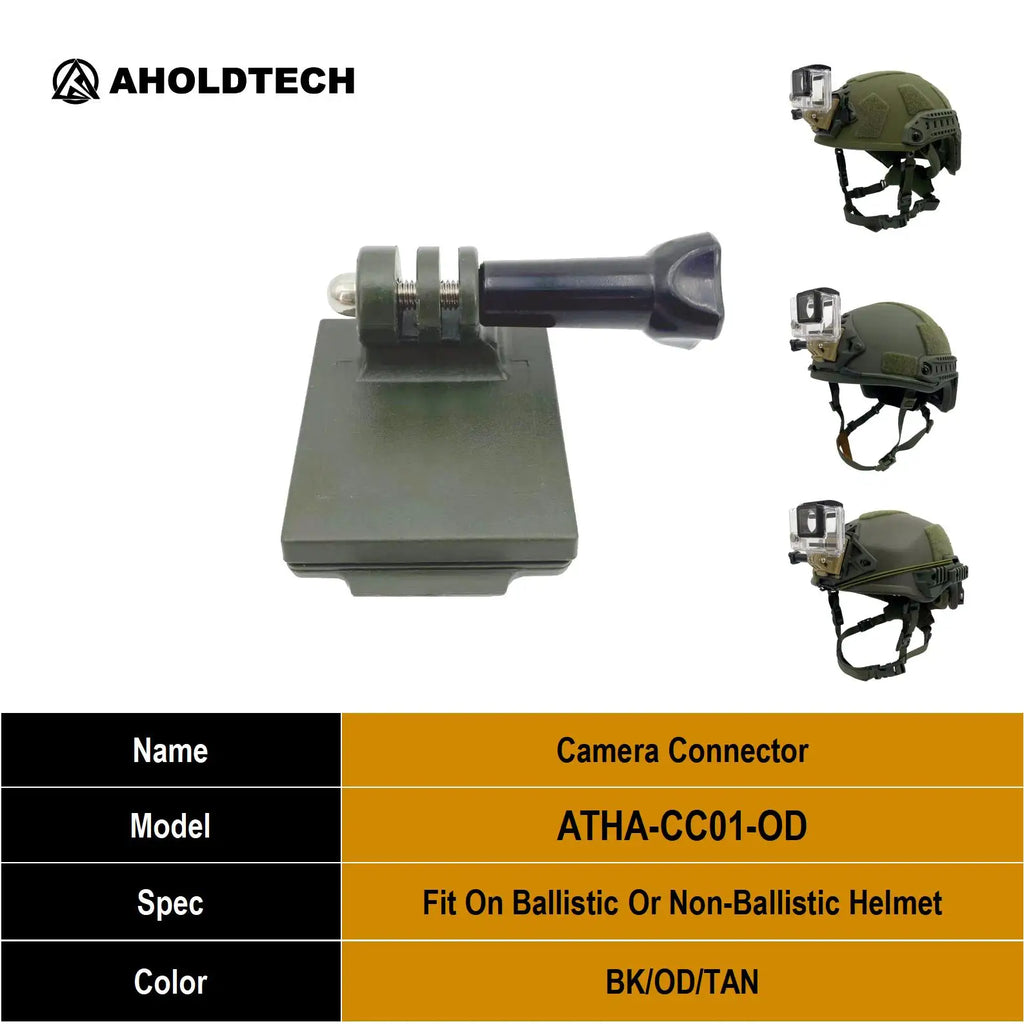 Aholdtech Tactical Bulletproof Helmet Accessories Flashlight Holder Light Clamp And NVG Mount Connector for Gopro Hero Cameras