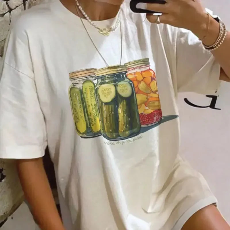 Graphic T-Shirt Vintage Sexy Top Tee Round Neck Short Sleeve Dark Gothic Print Streetwear Trendy Summer Women's Clothing Y2K