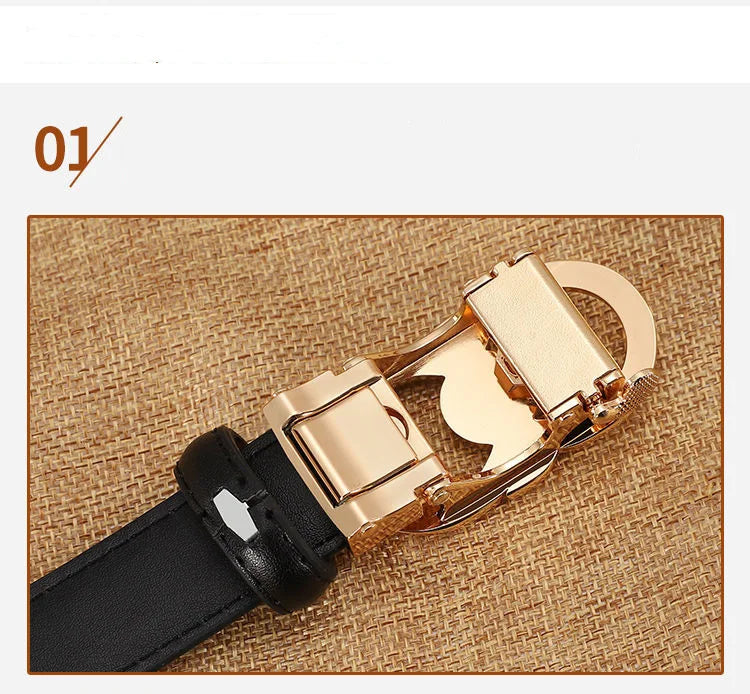 New Belts Women Luxury Famous Brand Designer Female Belt Candy Color High Quality Dress Cowhide Leather Automatic Buckle LB2202