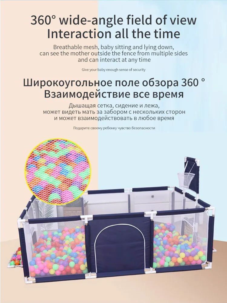 New Arrival Baby Playpen For Children Safety Barrier For Newborn Playground Basketball Ball Pit Playpen Indoor Baby Playground
