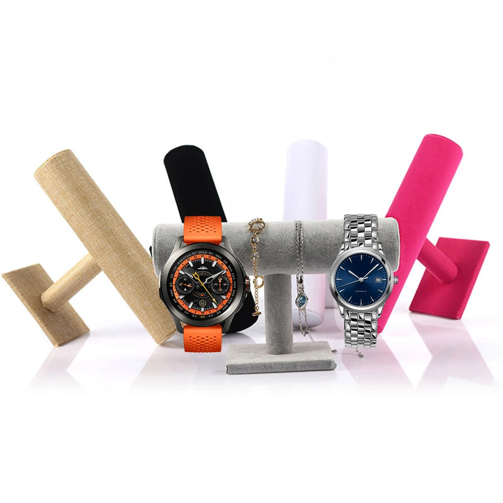 6 Colors Upright Velvet Bracelet Chain Watch Upright Display Rack Jewelry Organizer Hard Jewelry Display Stand Holder