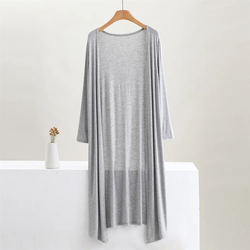 Summer Autumn 12 Colors Women Modal Long Cardigan Female Cotton Sweater Cardigans Long Sleeve Women Casual Coat Ladies Outerwear