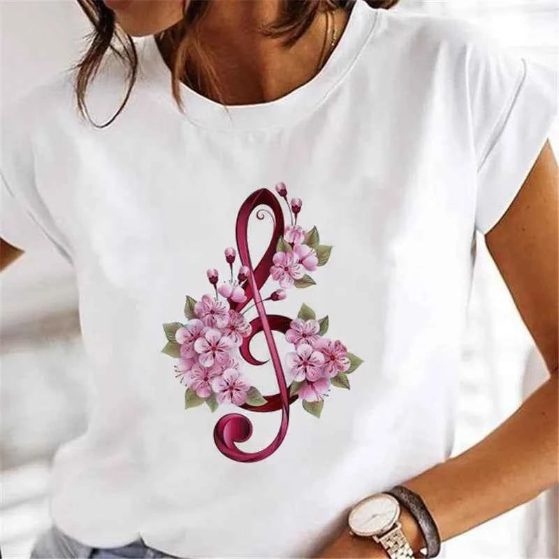Women's Short-sleeved T-shirt Feather Fashion Print Instagram Base Shirt Women Clothes  Tops  Aesthetic Clothes Graphic T Shirts