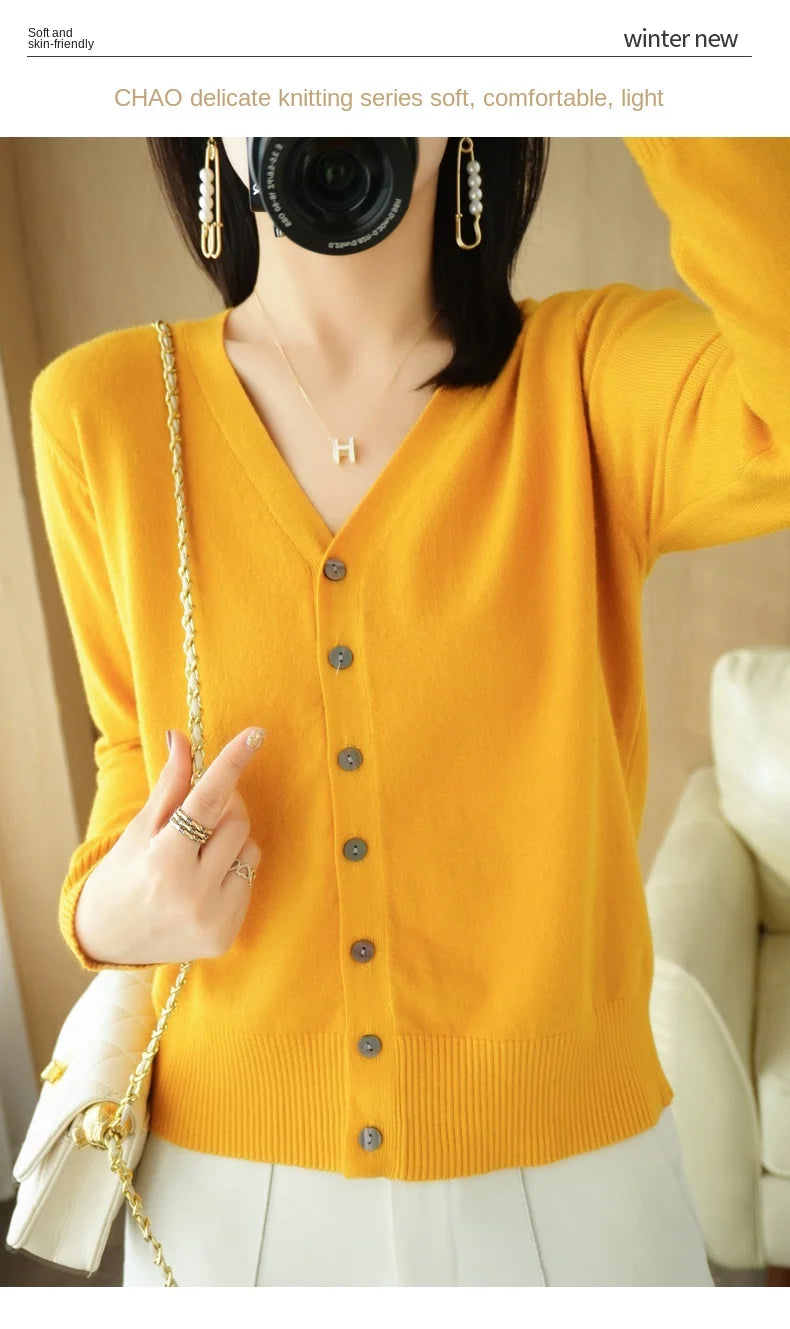 Women Cardigans 2025 Autumn Winter Single Breasted Knitwears Long Sleeve Warm Knit Cardigan Korean Fashion Spring casual Sweater