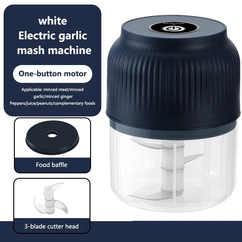 Mini Electric Garlic Masher Crusher Wireless USB Rechargeable Vegetable Chopper Garlic Crusher Food Chopper Kitchen Gadgets New