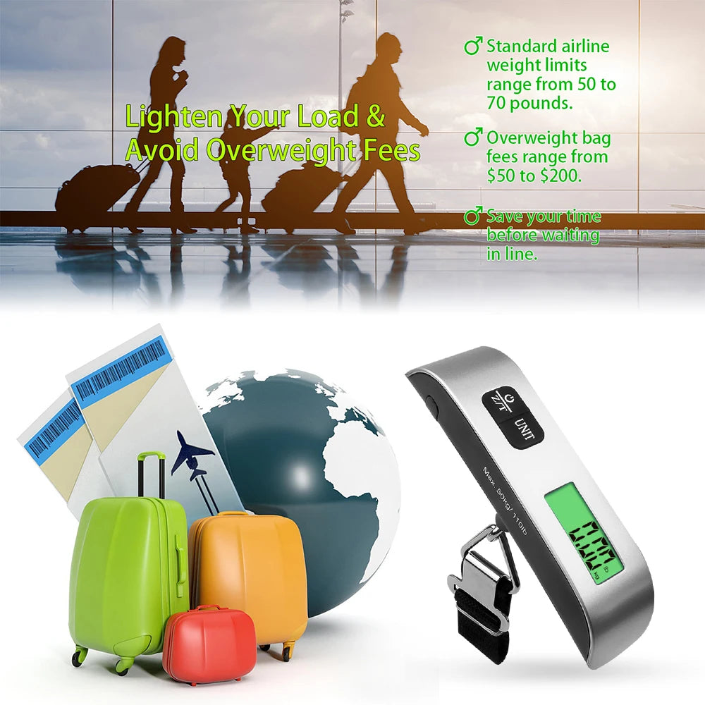 Digital Luggage Scale Portable Handheld High Precision Weighing Scale For Travel Suitcase Weight Check Airline Approved