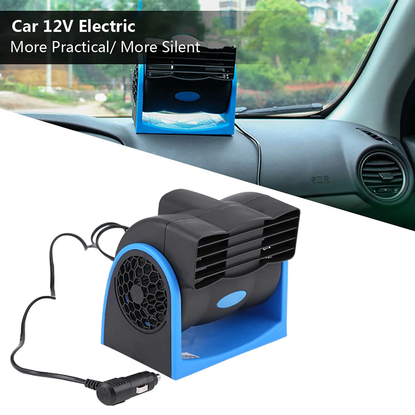 Auto Car Vehicle 12V Electric Fan Mini Adjustable Speed Silent Air Fan Car Air Fan Car Fan Electric Fan Car Silent Air Fan