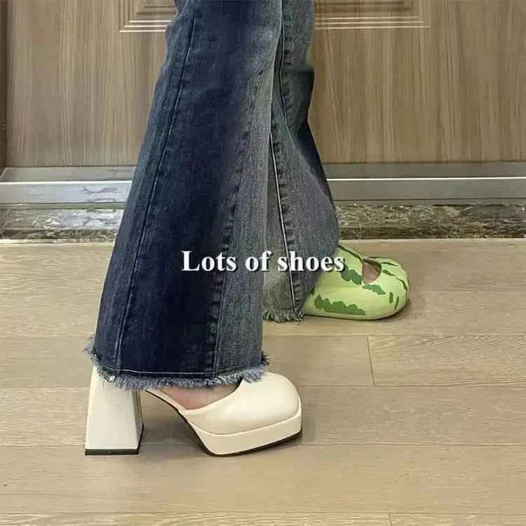 Women Classic Light Weight Round Toe Black Pu Leather Square Heel Pumps for Office Lady Shoes high heels women platform sandals