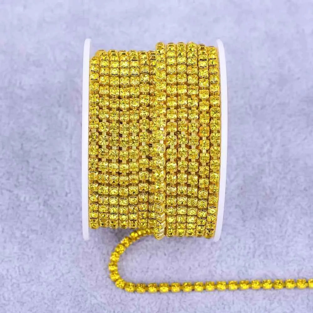 All Color Claw Chain Electrophoresi Rhinestones Trim Stone Gold Diamond Strass Decorative Applique Crystal Trimmings For Dresses