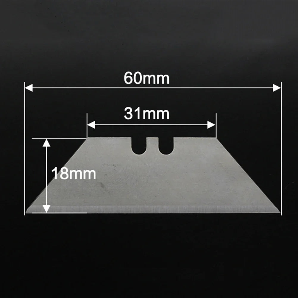 10 Pcs K-nife Blade 19mm Width SK5 Metal Utility K-nife Blades For Home School HandCraft Paper Box Cutting Trapezoid Blade