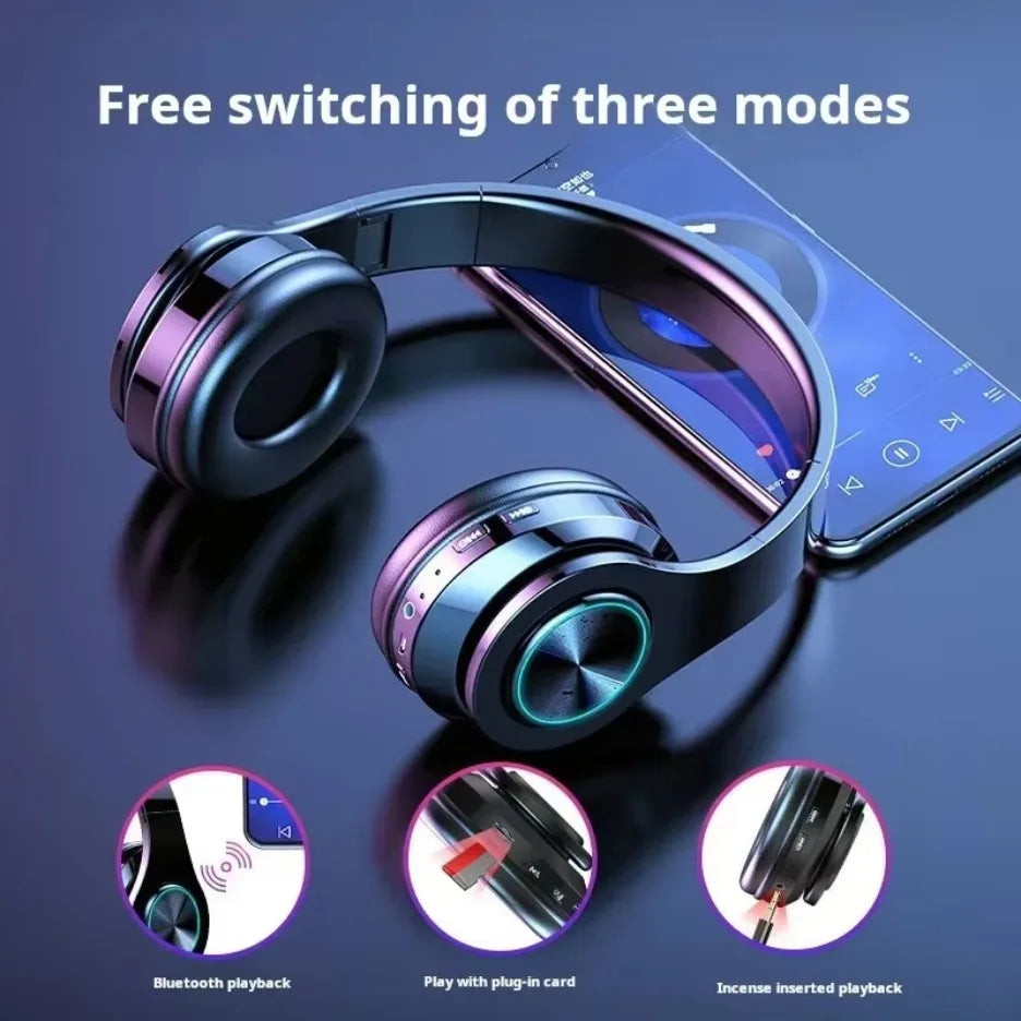 Wireless Gaming Headset Bluetooth With Mic & RGB Lights