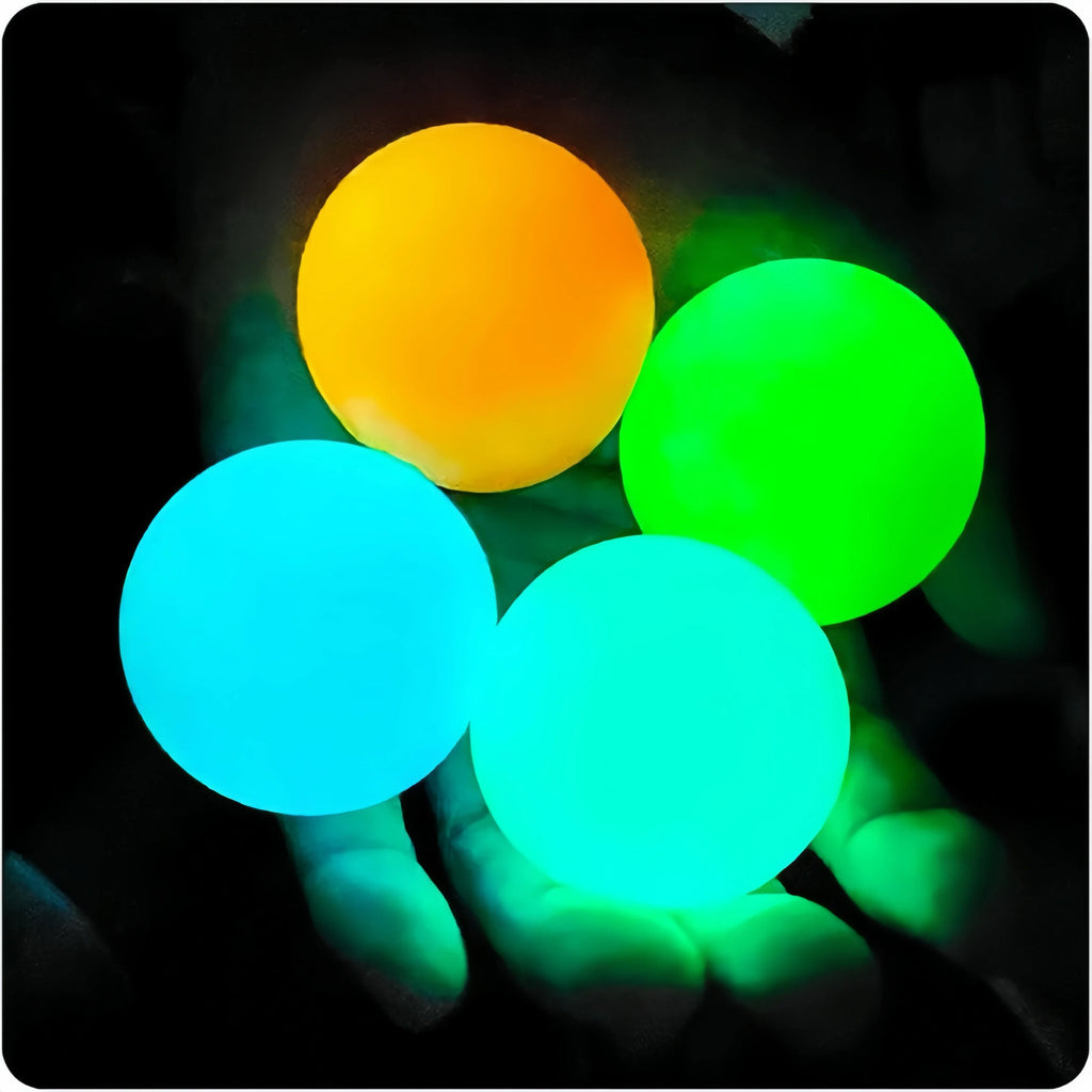 1PC Glow in the Dark Bouncy Ball, Rubber Stress Relief Toy for Kids, Birthday Party Favor, Valentine Gift, Classroom Prize