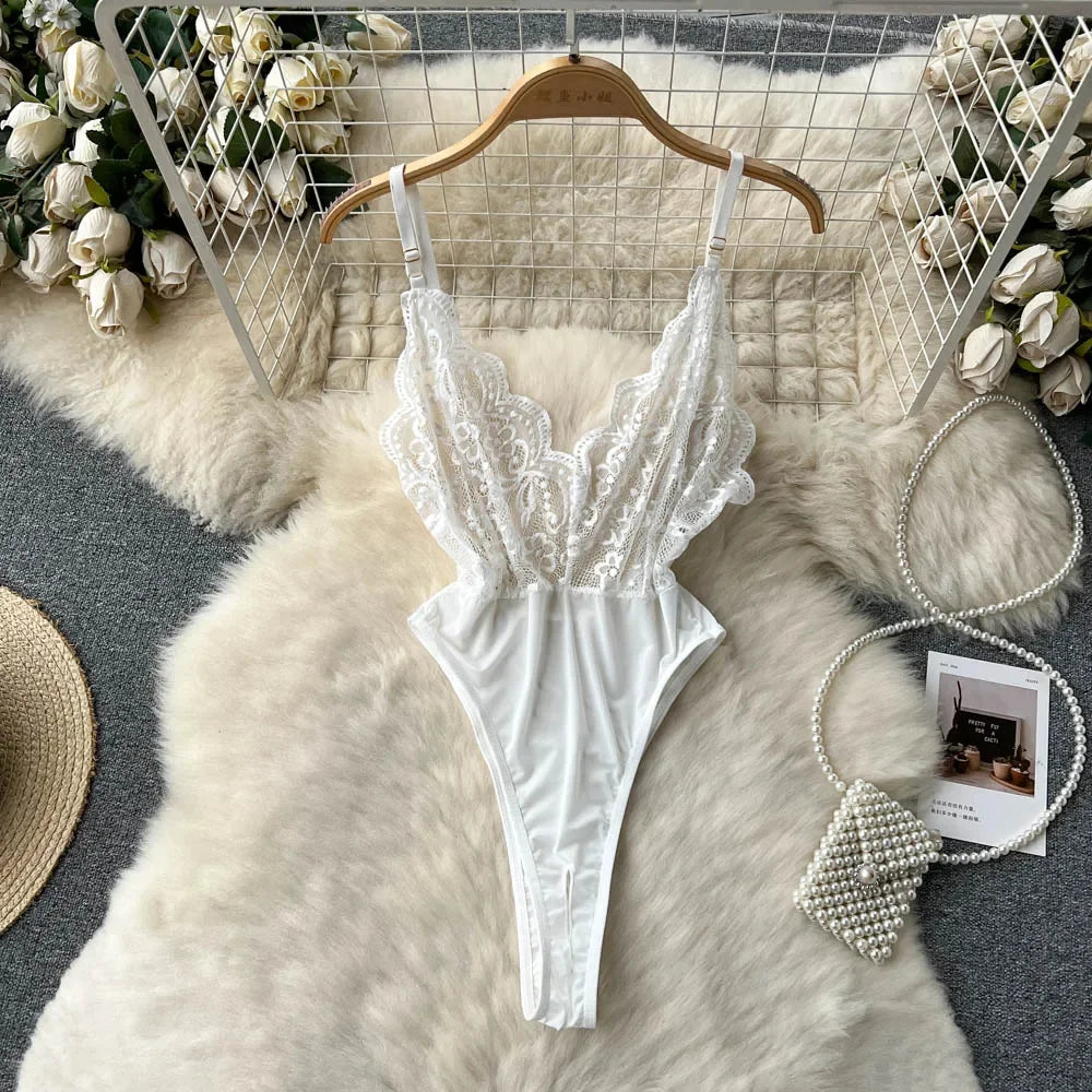 Summer Girls Sexy Hot Sweet Transparent Suspender Mini Dress Women Elastic Waist And Backless Strap Lolita Pajamas Bubble Skirt