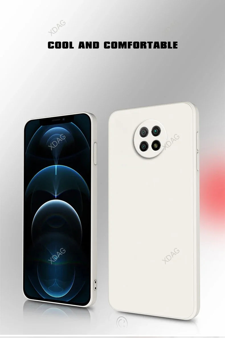 Original Basic Phone Case Cover for Xiaomi Redmi Note9 Note 9T 9 Pro 9Pro Max 9S 5G Square Silicone Soft Back Fundas Accessories